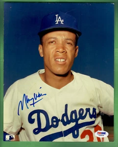 VINTAGE 8"X10" COLOR PHOTOGRAPH - SIGNED - MAURY WILLS - DODGERS PSA/DNA Y49406 - Picture 1 of 3