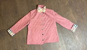 Burberry authentic women quilted jacket nova check pink M-L