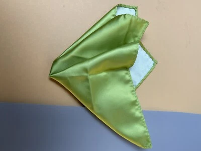 100% Polyester Handmade  9.5 LIME pocket square Luxury Refine Quality - Image 1 of 3