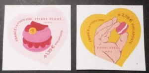 FRANCE 2025 LOT 2 timbres COEUR HERME' AUTOADHESIFS ST VALENTIN neuf** PARFUME' - Imagen 1 de 1