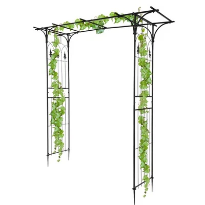 MARKENLOS Rankgitter Rosenbogen 152x41x216cm Rankhilfe Spalier Stahl schwarz Gartenbogen