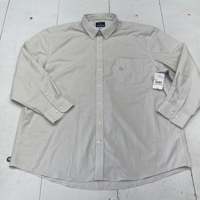 Stafford Shirt Mens XXL 18-18.5 34-35 Stone Button Down Dress Coolmax Regular - Image 1 of 4