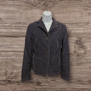 Lands End Womens Size 8 Button Front Corduroy Jacket Midnight Navy Blue - Picture 1 of 7