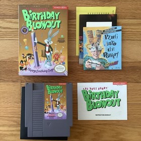 BUGS BUNNY BIRTHDAY BLOWOUT CIB for Nintendo NES (Kemco, 1990), TESTED & WORKS!