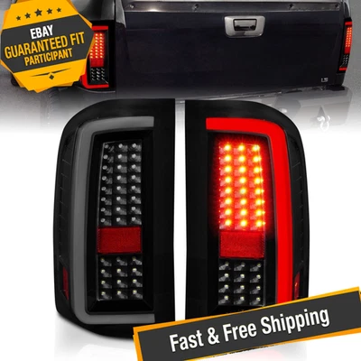 ANZO 311381 Black Smoke LED C Bar Style Tail Lights for 07-13 Silverado 1500 - Image 1 of 4