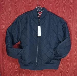 SPIRE Navy Blue Long Sleeve Zip Bomber Lightweight Quilted 2 Pocket Jacket 2XL - Picture 1 of 12
