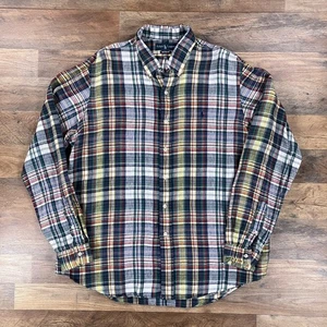 Camisa Ralph Lauren Para Hombre XL Ajuste Personalizado A Cuadros 100% Lino Manga Larga Con Botones - Imagen 1 de 9