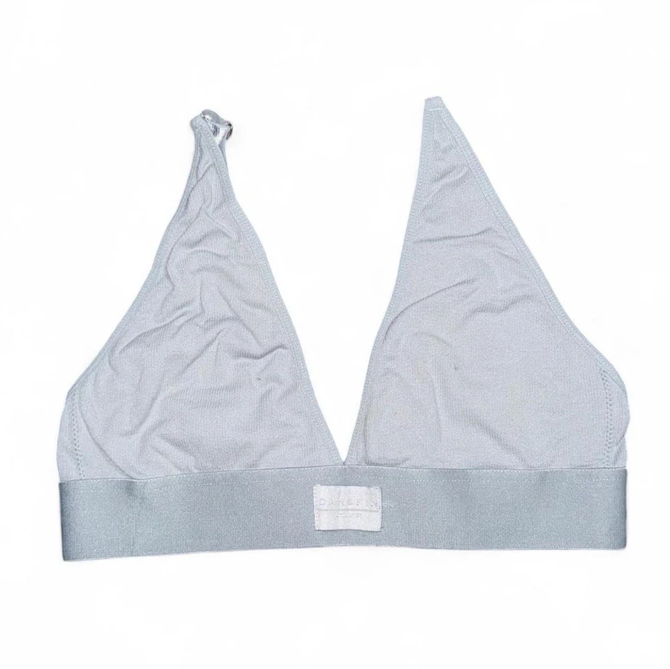 Sujetador inalámbrico Danskin Intimates azul claro acanalado triángulo bralette para mujer L Foto 1 de 4