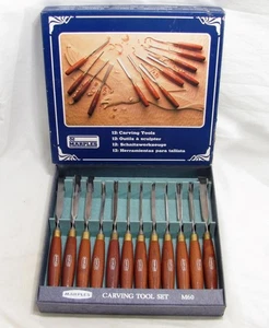 Set scalpelli utensili intaglio vintage Marples M60 12 pezzi Sheffield Inghilterra con scatola - Foto 1 di 19