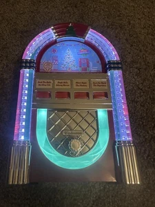 Mr. Christmas Holiday Jukebox Plays 4 Christmas Songs Lights Up Teal Pink WORKS! - Picture 1 of 7