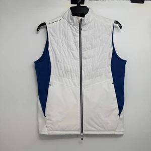 NWD Peter Millar Crown Sport Fuse Elite Hybrid Golf Vest Men's S White/Blue - Picture 1 of 11