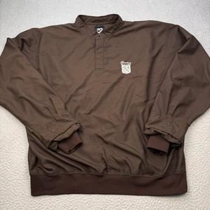 ZERO RESTRICTION Jacket Mens XL Brown Golf Windbreaker Pasadena Yacht Club - Picture 1 of 10