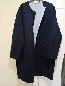 JAEGER 100% WOOL Soft Lightweight COAT SIZE S SMALL NAVY - Picture 1 of 7