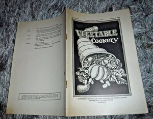 VEGETABLE COOKERY VINTAGE 1932 CIRCULAR 182 - UW-MADISON AGRICULTURE RECIPE - Picture 1 of 4