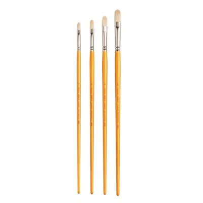 Holbein Oil Painting Brush Set of 4 Hog Hair Flat Paint Brush KM-F - image 1 of 2