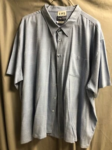 Indygo Smith blau strukturiertes kurzärmliges Herrenhemd Größe 6XL - Bild 1 von 1