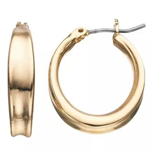 NAPIER Classic Gold Concave Small .71" Hoop Earrings**NEW! - Picture 1 of 1
