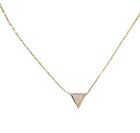 .30Ct Natural Trillion Diamond J I1 Solitaire 14K Yellow Gold Necklace 20"