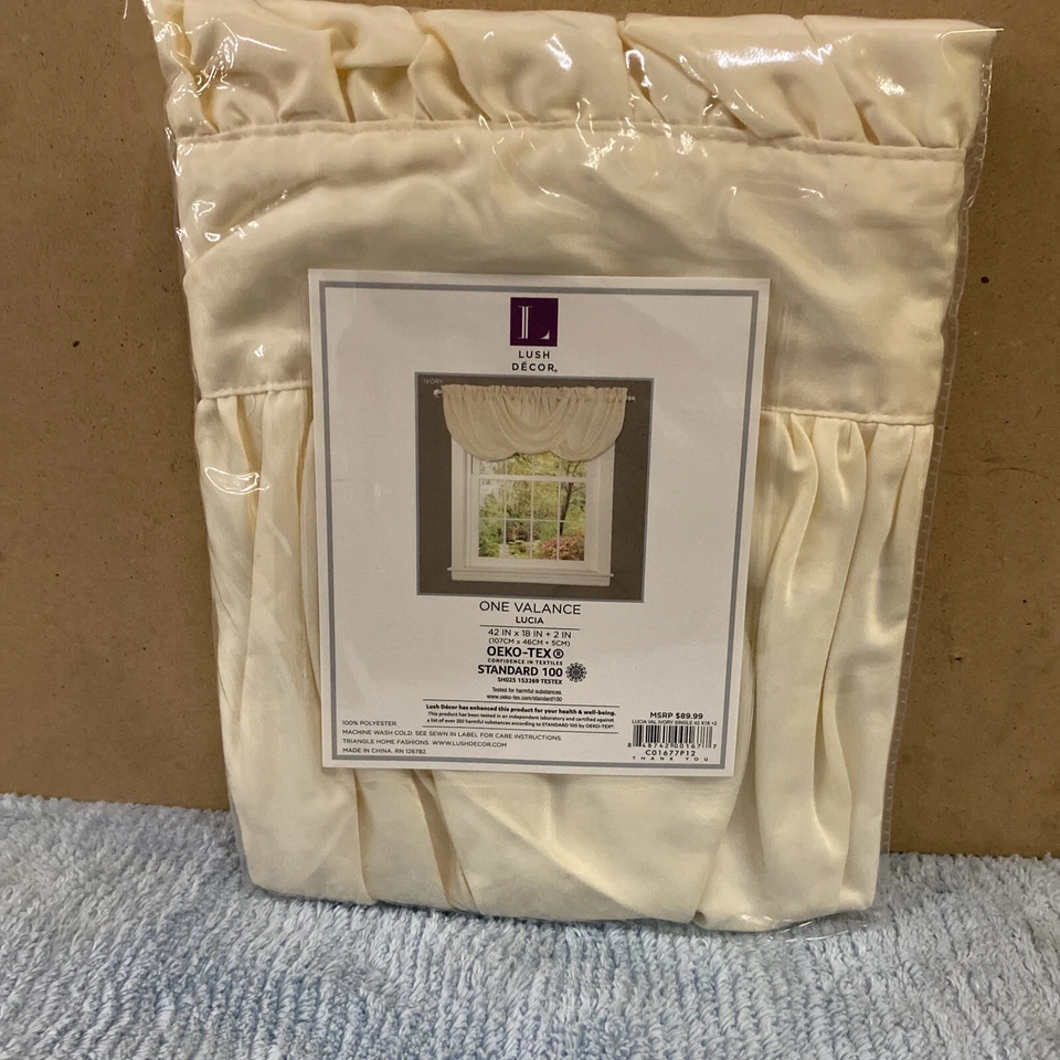Lush Décor Lucia Valance 42" X 18" 2" Ivory