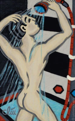 JACQUELINE DITT - Pin Up Boy DRUCK mittelgr. n.Gemälde Akt Mann Pin Up - Bild 1 von 3