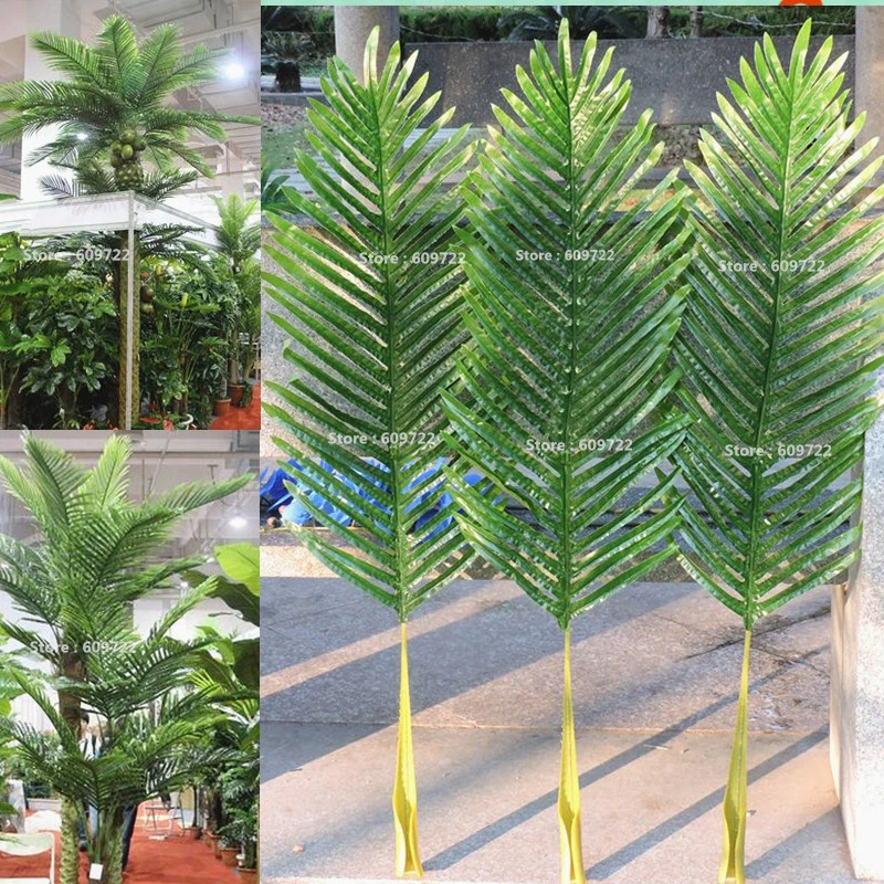 104cm 18pcs Patio Sago Artificial Palm Leaf Plant Tree Branch Frond Home Decor - Image 1 of 3
