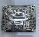 NW Coast Carved  Silver Belt Buckle Gürtelschnalle Russell Smith