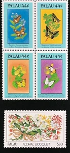 Palau #142, 186a Flowers single & block - MNH - Picture 1 of 1