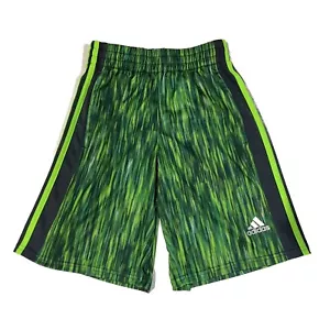 Adidas Shorts Youth Small Green Pattern 100% Polyester EUC - Picture 1 of 5