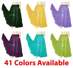 Chiffon 4-stufige Röcke Zigeuner Bauchtanz Stammes Panel Rock Flamenco 6 Yard IN - Bild 1 von 43