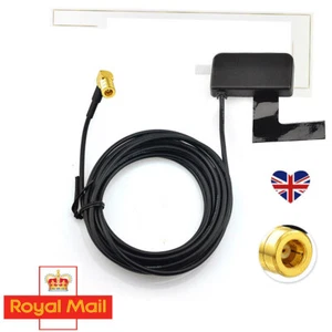 DAB+FM UNIVERSAL CAR ANTENNA WINDOW GLASS MOUNT ACTIVE RADIO ADAPTER AERIAL 3M - Picture 1 of 12