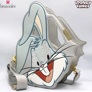 Braccialini Looney Tunes designer Bugs Bunny shaped gray crossbody handbag purse - Picture 1 of 8