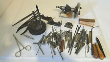 Jewelers or Watchmaker's tool lot Lathe part, files, picks, cutters misc.