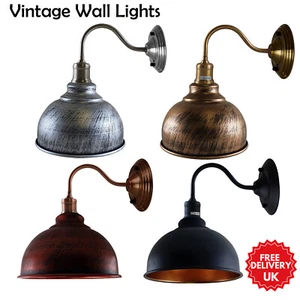 Vintage Wall Lights Fitting Industrial Indoor Wall Lamp Shade Wall Sconce E27 - Picture 1 of 31