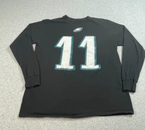 Philadelphia Eagles Wentz 11 Majestic Shirt Men L Black NFL Lightweight Football - Picture 1 of 7
