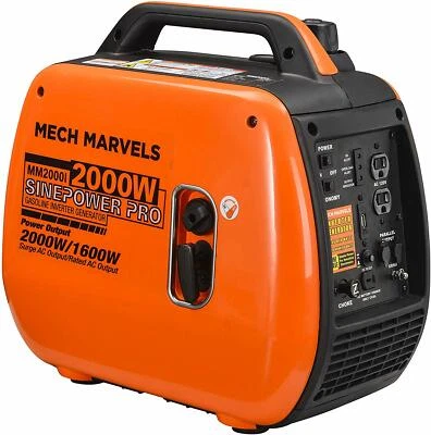 Mech Marvels 2000-W Quiet Portable Gas Powered Inverter Generator Home Backup RV - Image 1 of 4