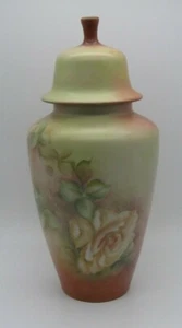 Jarrón Floral Decorativo Con Tapa 11.5" Alto Vintage - Imagen 1 de 6
