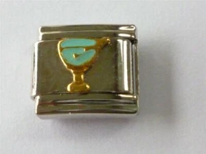SILVER ITALIAN CHARM COCKTAIL DRINK LINK fits all design 9mm bracelet AB12 - Picture 1 of 4