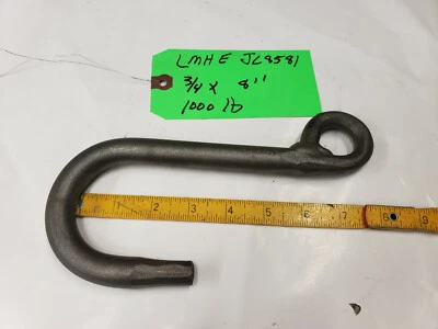 LMHE JC8581 1000-lb Steel Foundry Lifting J-Hook 3/4"  x 8" Reach MADE USA - Image 1 of 4