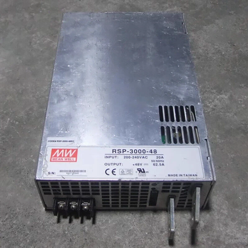 For MeanWell RSP-3000-48 3000W Power Supply PRI: 200-240VAC 20A SEC: 48VDC 62.5A - Bild 1 von 1