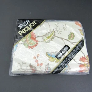 Vintage Pequot Perkal Floral Full Double Flat Bed Sheet Southbridge NEU Beige - Bild 1 von 5
