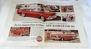 1960 Rambler Custom Cross Country Wagon Ambassador & American Original Color Ad - Picture 1 of 1