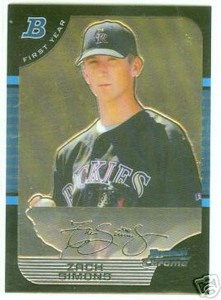 Zach Simons Detroit 05 Bowman Chrome Draft Rookie Card