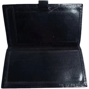 Vintage 1980er Coach schwarze lange Leder Geldbörse Scheckbuch Stiftschlaufe - Bild 1 von 8