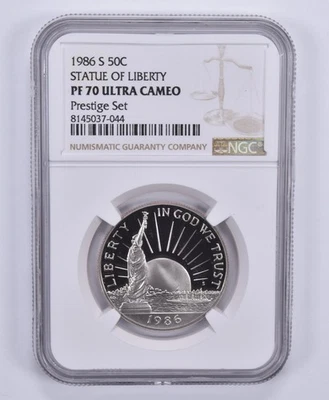 1986-S Statue Of Liberty Commemorative Half Dollar Prestige Set PF70 NGC *0627 - Image 1 of 4