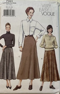 Vintage 1990s Very Easy VOGUE 7341 A-LINE FLARED SKIRT Plus Size 20-22-24 Uncut - Picture 1 of 2