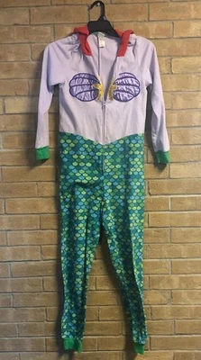 Disney Ariel Little Mermaid Juniors Pajamas Hooded Costume Sz S 4-6 Sleepwear - Image 1 of 4