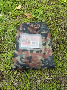 German Military Style Flecktarn Camo Rain Poncho Ripstop Nylon Rain BRAND NEW - Picture 1 of 7