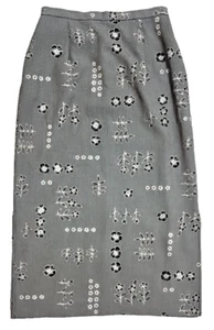Pendleton Size 12 Floral Black & White Skirt - Picture 1 of 14