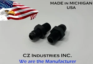 6AN AN-6 TO 1/4" NPT Male Thread Aluminum Fitting BLACK MATTE ANODIZE QTY:2 - Picture 1 of 3