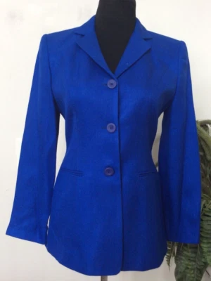 Chaqueta Blazer Petite Sophisticate Para Mujer Azul 100% Rayón Talla 4P, $120 NUEVA CON ETIQUETAS Foto 1 de 4